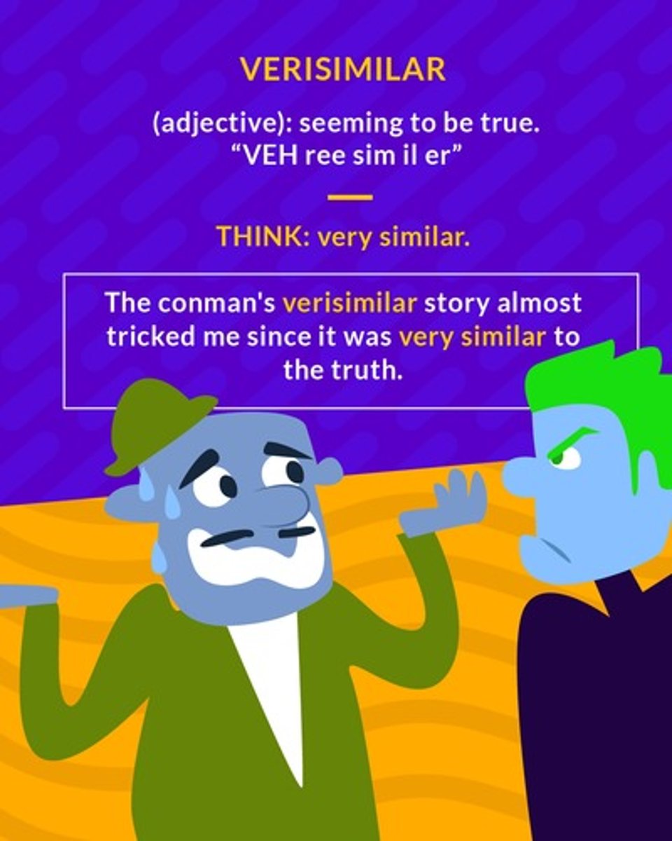 <p>seeming to be true</p>