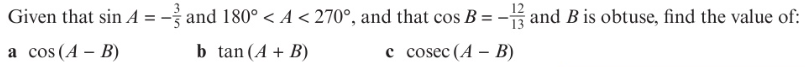 <p>‘Given that’ questions using addition formulae to find exact solutions:</p>