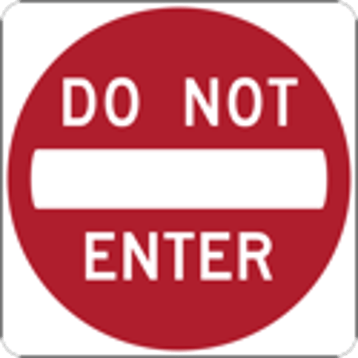<p>"do not enter," or it might only include the white bar across the red circle background. Either way, it means you may not enter this lane of travel.</p>