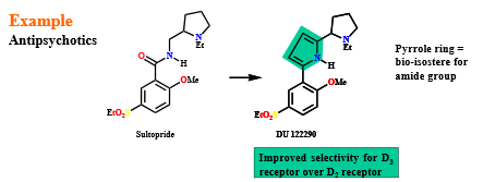 <p>a chemical group that can replace another chemical group <strong>without affecting</strong> the biological activity of the drug</p><p>often used in drug design to replace a problematic group (for a variety of reasons) while retaining activity</p>
