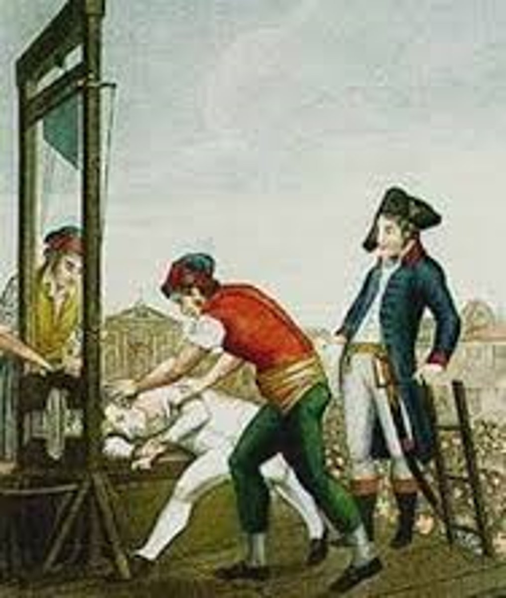 <p>(1793-1794) during the French Revolution when thousands were executed for "disloyalty;" led by Robespierre who tried rebels and had them executed often by guillotine</p>