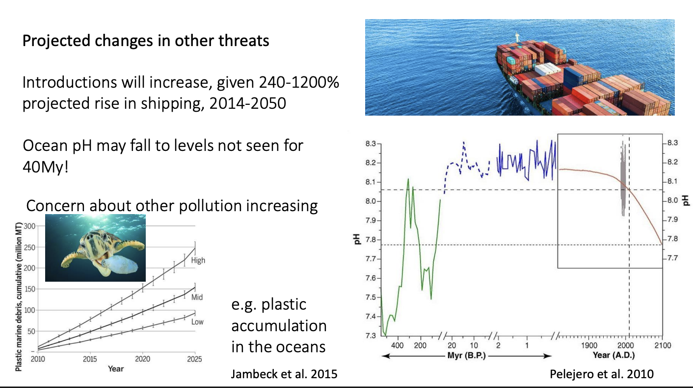 <p>Likely to rise:</p><ul><li><p>Increase in global shipping→ 1200% by 2050</p></li></ul><p></p>