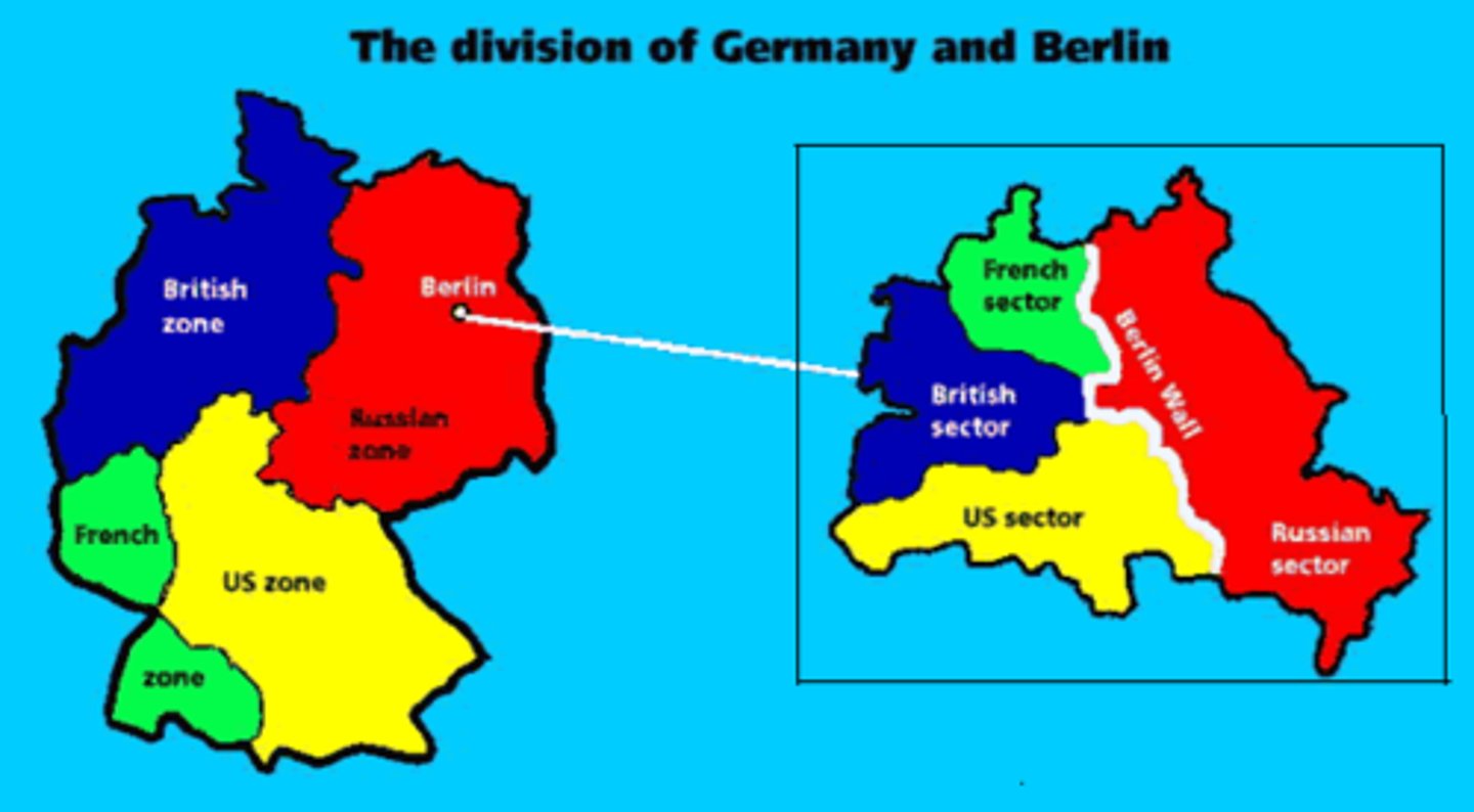 <p>North/South Vietnam, East and West Berlin/Germany</p>