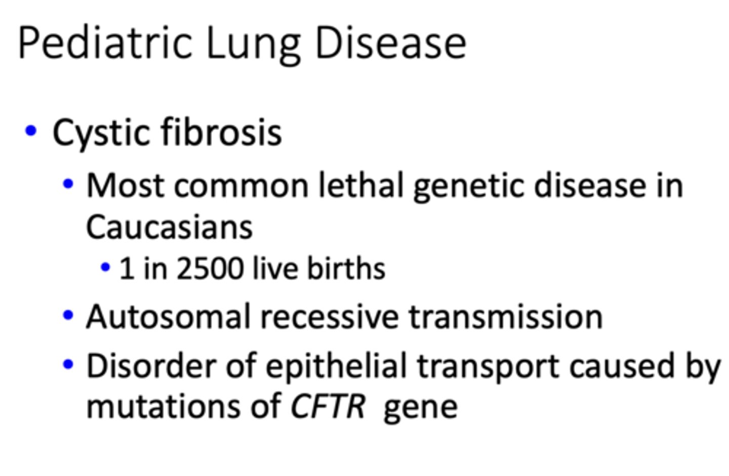 <p>Cystic fibrosis</p>
