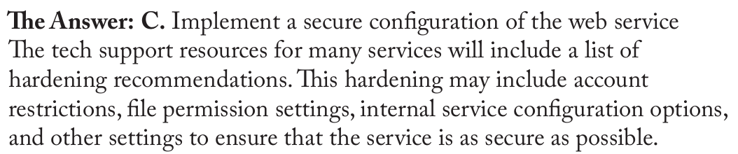<p>Implement a secure configuration of the   web service</p>