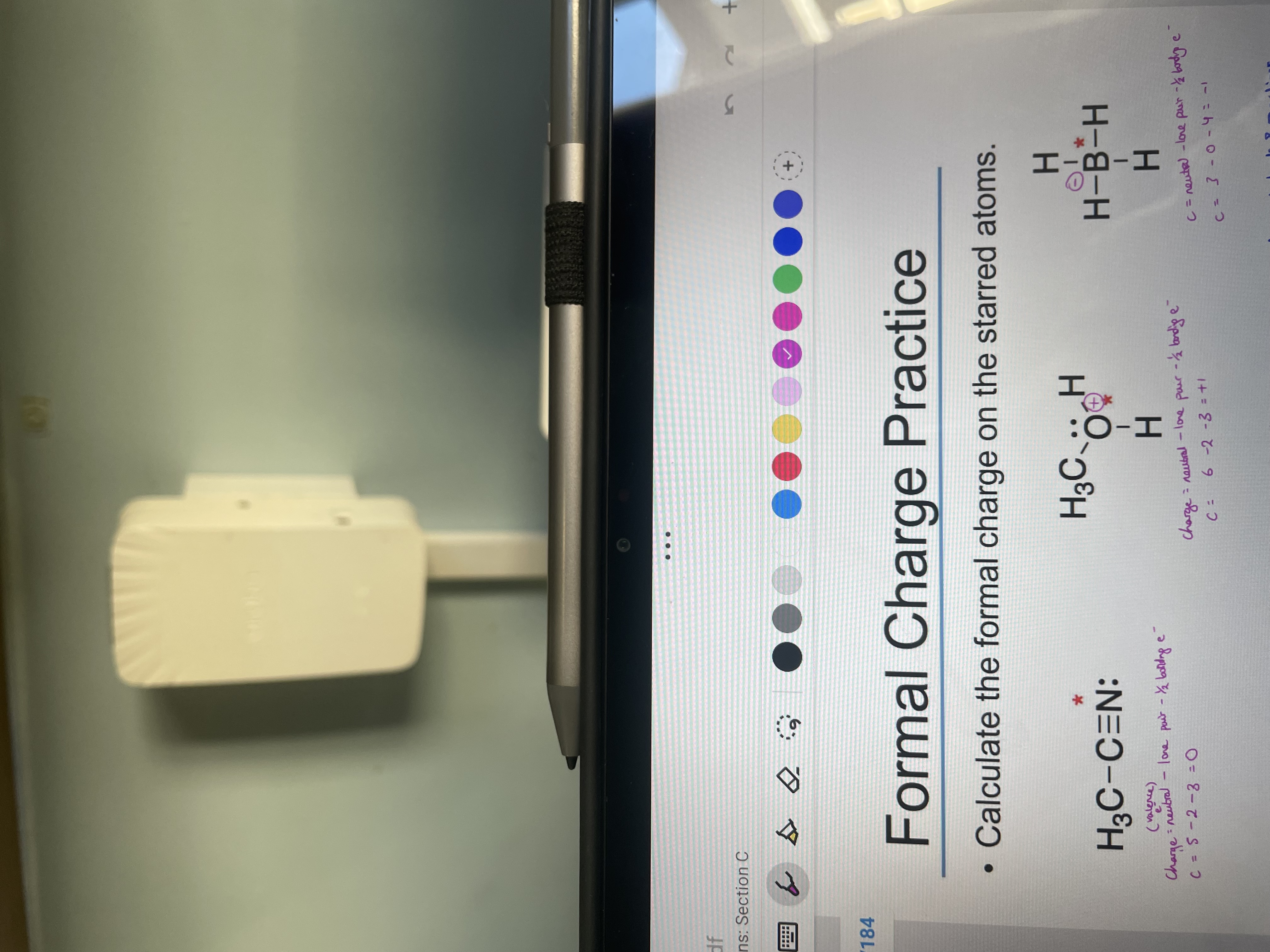<p>no charge, +1, -1</p><p>the ability of an atom to attract a shared pair of electrons in a covalent bond.</p><p>A higher polar bond. C wouls have a delta + (s+) and N s- as N is more elecronegative and then c is more electronegative than H so same applies.</p><p>Rule that atoms share electrons to form full outer shell of 8 electrons.</p><p>1) S03 tends to be all bonds shared as double bonds as results in lower formal charge. This is an expanded octet (as more than 8 e-)</p><p>2) B compounds aim for 6 valence e- as 8 e- would result in a formal charge.</p><p>Want lowest formal charge!</p>