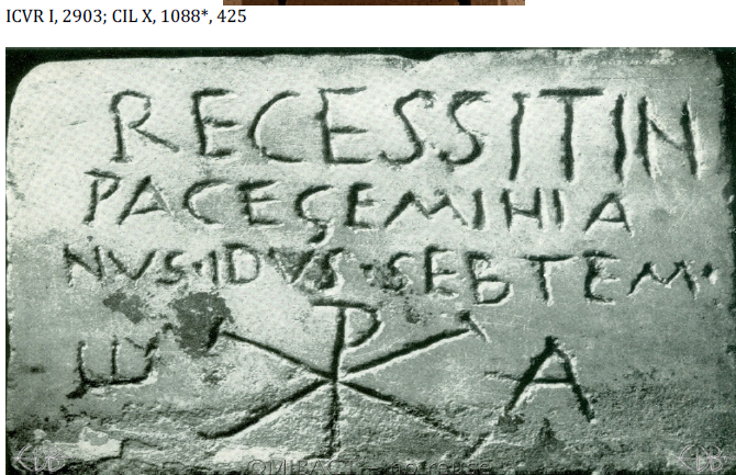 <p>ICUR Inscriptiones christianae urbis Romae<span>; CIL 10</span></p>