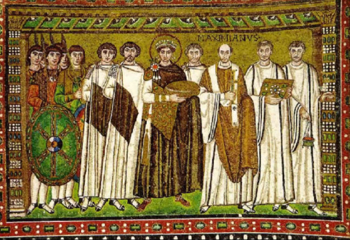 <p>What is the political and cultural purpose of the Justinian and Theodora mosaics in the San Vitalis?</p>