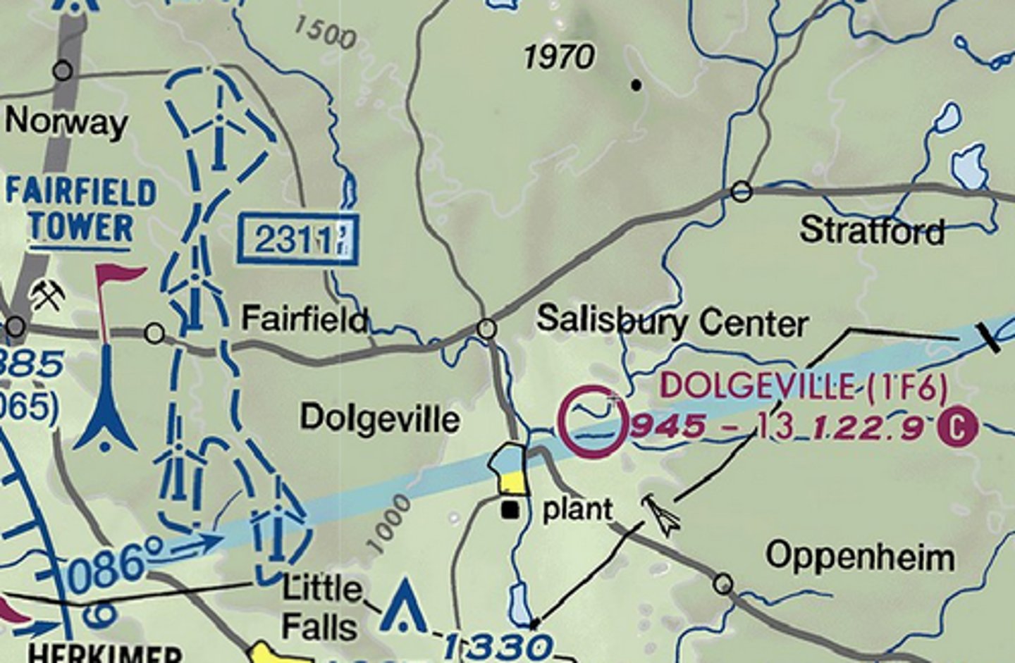 <p>True or False? A rotating beacon is installed at Dolgeville airport?</p>