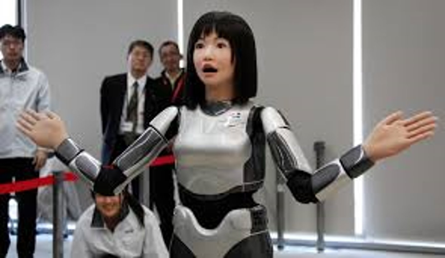 <p>Having an appearance similar to a human</p><p>(Dạng người)</p><p>= anthropomorphic</p><p>(có hình dáng người)</p><p>&gt;&lt; mechanical</p><p>(cơ khí)</p>