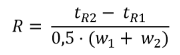 <ul><li><p>Es lo bien que se separan dos picos</p></li><li><p>R > 1,5</p></li><li><p>Es dependiente de la concentración (amplitud)</p></li></ul><p></p>