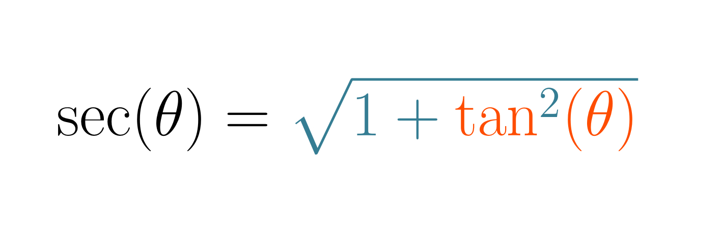 <p>X = tan (theta)</p>
