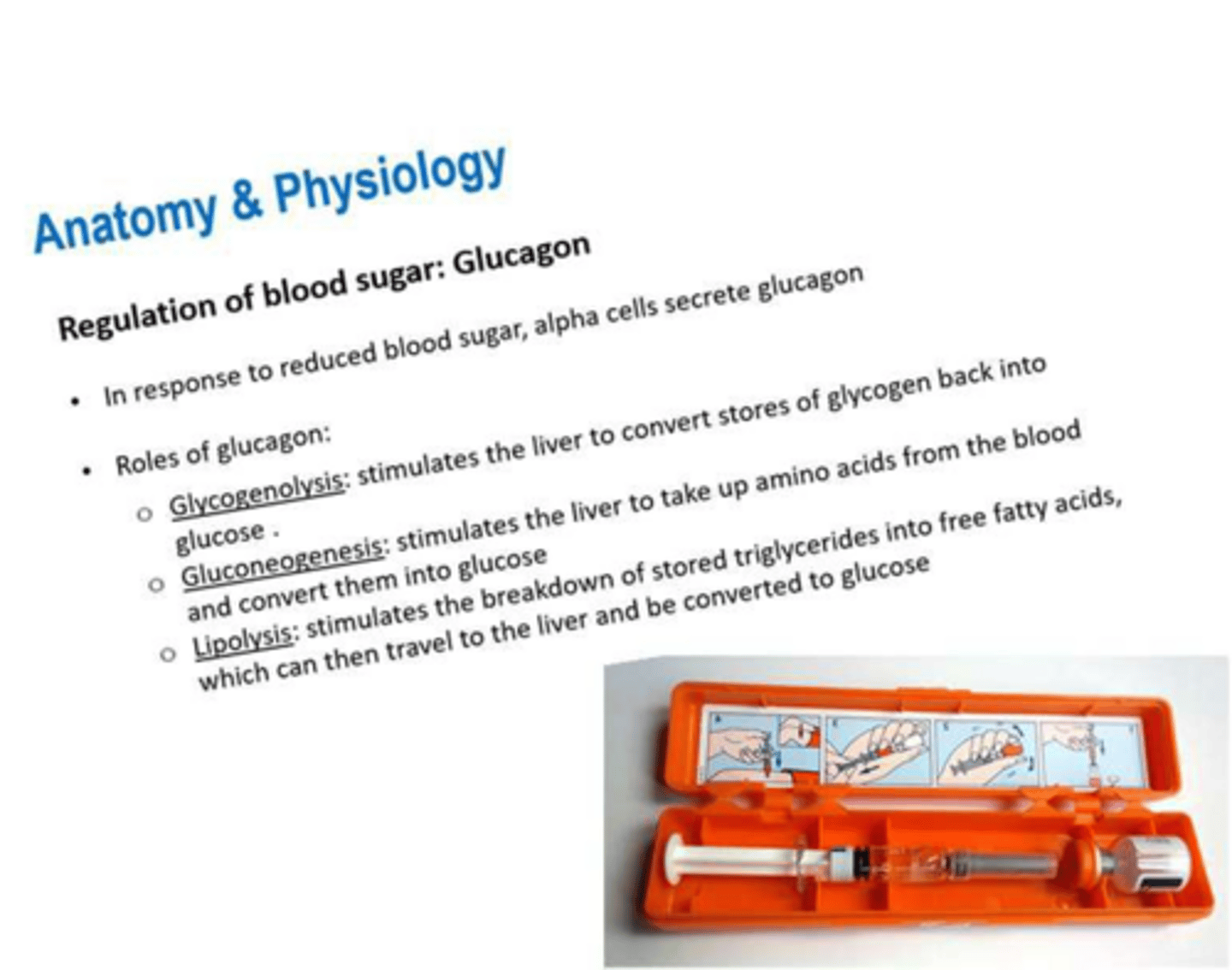<p>Intramuscular injection; less effective if patient has poor glycogen stores.</p>