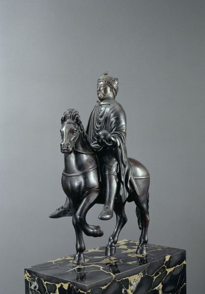 Statue of Charlemagne or Charles the Bald, 9th century, bronze, height 27 cm