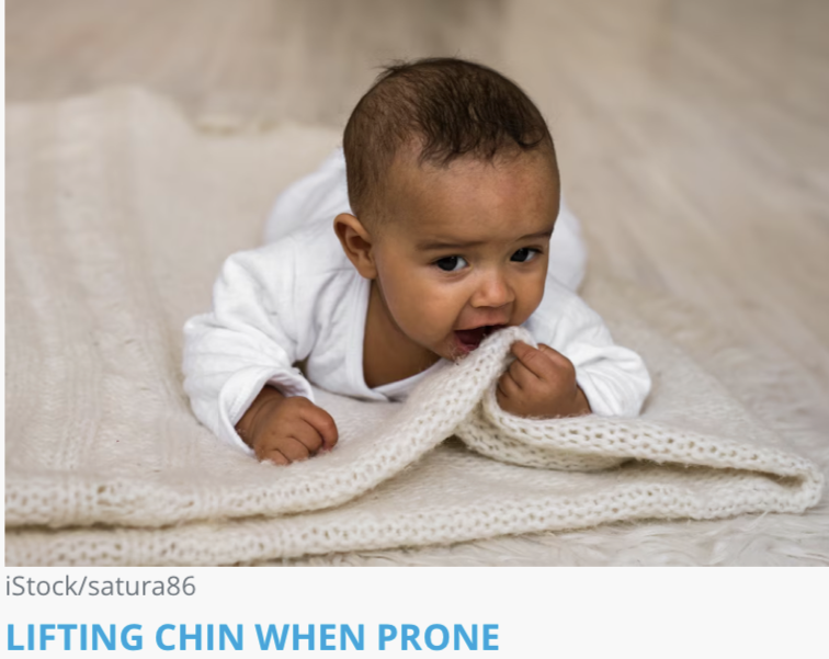 <p>- turn head in a supine position</p><p>- Chin up in prone position </p><p></p>
