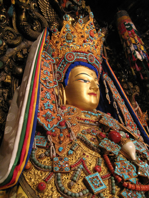 <p><span style="background-color: transparent; font-family: "Hepta Slab", serif;"><strong><u>Jowo Rinpoche, enshrined in the Jokhang Temple</u>. Lhasa, Tibet. Yarlung Dynasty. Believed to have been brought to Tibet in 641 C.E. Gilt metals with semiprecious stones, pearls, and paint; various offerings. </strong></span></p>