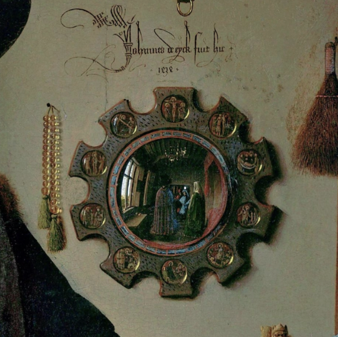 <ul><li><p><span style="background-color: transparent;"><span>The Arnolfinis were Italian, but were up north to do business</span></span></p><ul><li><p><span style="background-color: transparent;"><span>Italians created modern banking and finance as we know it - the ideas of bookkeeping and capitalist finance</span></span></p></li></ul></li><li><p><span style="background-color: transparent;"><span>We know the Arnolfinis are very wealthy, and would like a portrait of themselves to represent that</span></span></p><ul><li><p><span style="background-color: transparent;"><span>Had the means to live an extremely comfortable material life</span></span></p></li></ul></li><li><p><span style="background-color: transparent;"><span>Van Eyck understood that you can push oil painting so that it can render the tangible things of this world</span></span></p><ul><li><p><span style="background-color: transparent;"><span>Being able to reflect light, in a wya that the wall portraits made out of fresco will never be able to</span></span></p></li></ul></li><li><p><span style="background-color: transparent;"><span>The majority of the surface of this painting is occupied by material possessions (shopping list)</span></span></p></li><li><p><span style="background-color: transparent;"><strong><em><u><span>DETAILS: </span></u></em></strong></span></p><ul><li><p><span style="background-color: transparent;"><span>35 yards of prime green wool + 600-2000 winter white belly minever squirrel fur</span></span></p><ul><li><p><span style="background-color: transparent;"><span>Green dye is very expensive</span></span></p></li><li><p><span style="background-color: transparent;"><span>Can only get fur this white when you travel in the winter&nbsp;</span></span></p></li><li><p><span style="background-color: transparent;"><span>Silk velvet + 100 pine marten</span></span></p><ul><li><p><span style="background-color: transparent;"><span>Far more expensive than his wife</span></span></p></li><li><p><span style="background-color: transparent;"><span>Pine marten pelts are so much more valuable than minever pelts</span></span></p><ul><li><p><span style="background-color: transparent;"><span>Pine marten pelts and velvet are softer</span></span></p></li></ul></li></ul></li></ul><ul><li><p><span style="background-color: transparent;"><strong><span>A banking, pricing mentality - complete wonderment at how great things could look</span></strong></span></p><ul><li><p><span style="background-color: transparent;"><span>A celebration of things and their pricing, an artist showing us the depth of his skills, representing each of these things so we can see them in a certain way</span></span></p></li></ul></li><li><p><span style="background-color: transparent;"><span>Oranges are imported from Valencia - signs of great sophistication and affluence.</span></span></p></li><li><p><span style="background-color: transparent;"><span>How would we believe in the difference between the orange/ledge, minever vs. pine marte</span></span></p><ul><li><p><span style="background-color: transparent;"><strong><span>All in the way Van Eyck paints the light</span></strong></span></p></li></ul></li><li><p><span style="background-color: transparent;"><span>Van Eyck is an artist who is bathing his subject in a light that is so fantastically real that it brings us equally fantastic joy.</span></span></p></li><li><p><span style="background-color: transparent;"><span>The complexity, the spatially complicated presence, of something’s function that is to provide light at the top of the painting, a chandelier providing light at the top of the portrait</span></span></p></li></ul></li></ul></li></ul><p></p>