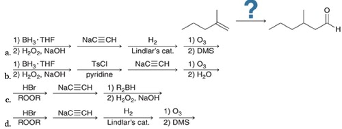 <p>Which reaction sequence best accomplishes this transformation?</p>