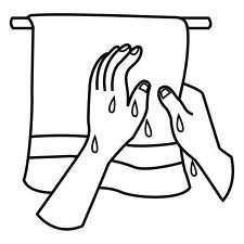 <p>We dried ourselves.</p>