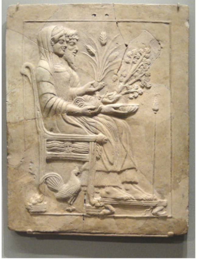 <p><span style="background-color: transparent;"><span>shes married to death in the winter,symbol of fertility(of the crops during spring and summer): as it represents  these association is spread throughout the greek world, fertility, sexuality</span></span></p>