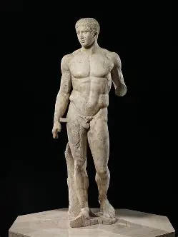 <p>Bronze, Age, Archaic, and Classical Greek Art: spear bearer (Daryphoros) by Polykleitos</p>