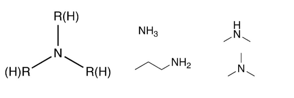 <p>Nitrogen bonded to carbon</p>