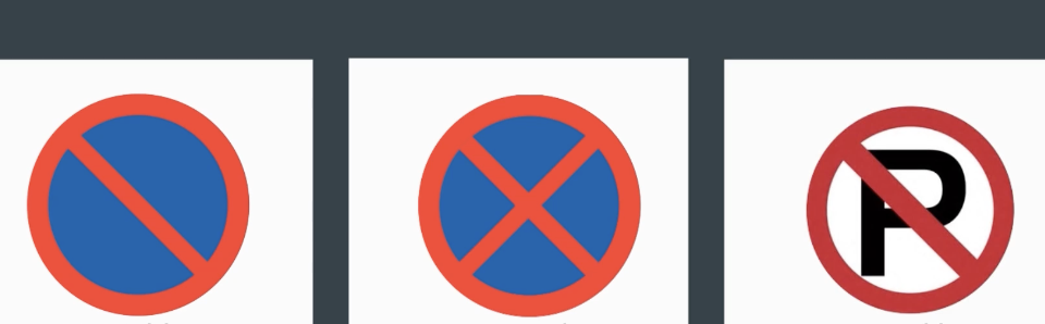 <p>What does a red-colored curb indicate?</p>