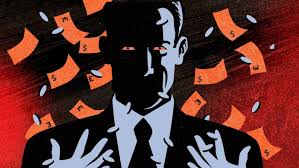 <p>He feeds one of them a dollar bill' </p><p>"There's greed, there's fear, joy, faith, hope.. and the greatest of these... is money."</p>