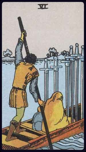 <p>SIX OF SWORDS</p>
