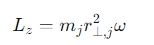 <p>m<sub>j​ </sub>= the mass</p><p>r⊥=the perpendicular distance to the axis</p><p>ω= is the angular velocity.</p>