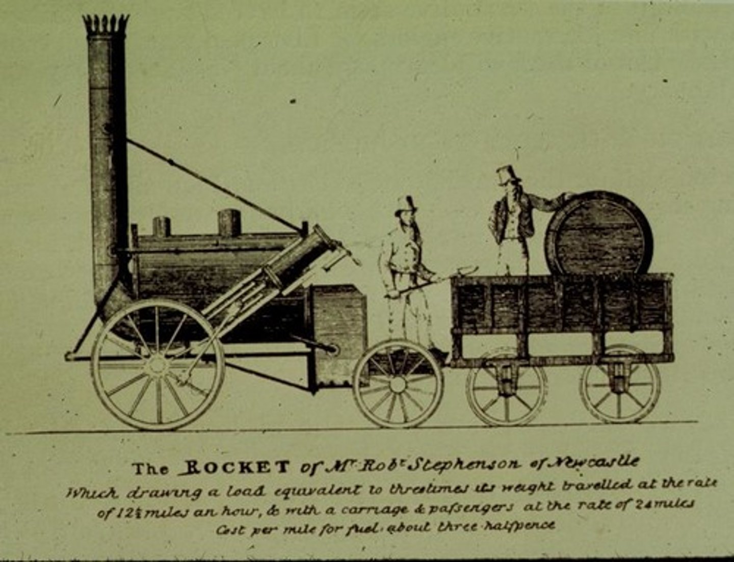 <p>a small but powerful locomotive built by Peter Cooper in 1830; it was the first American-built steam locomotive and is credited with bringing "railroad fever" to the U.S.</p>