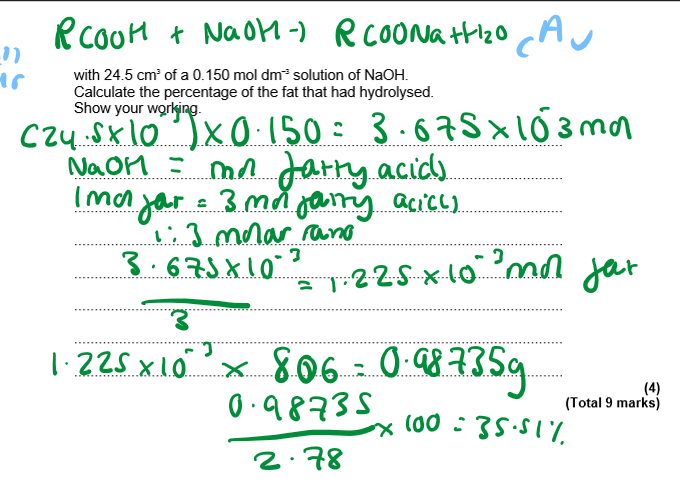 <p>Titration Question</p><p>-Write out Equation in regards to NaOH, if not, usually a 1:1 MR</p><p>-Work backwards, <strong>always use ALL data provided</strong></p>