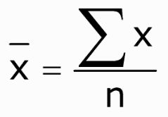 sum of values ÷ number of values