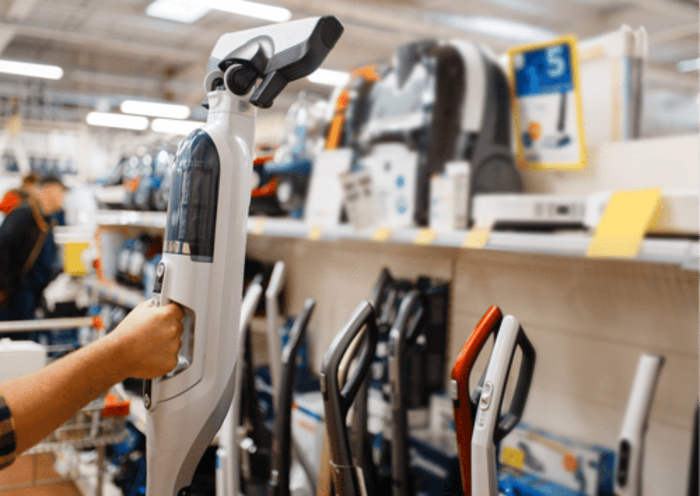<p>a place to buy things like TVs, radios, and computers.</p>