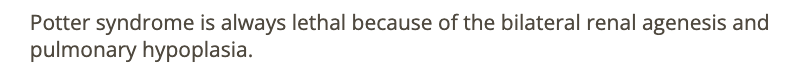 <p>d) potter syndrome</p>