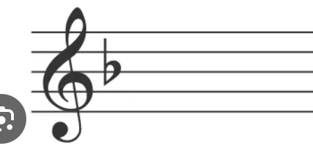 <p>1 flat</p><p>Bb</p>