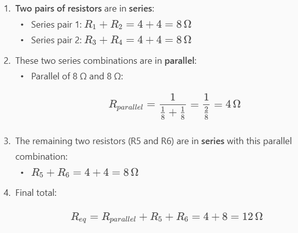 <p>12 ohms</p>
