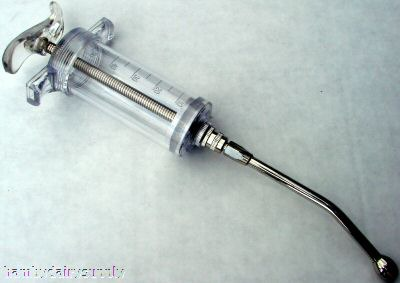 Used for drenching animals with medication or rehydrating livestock that will not drink.
