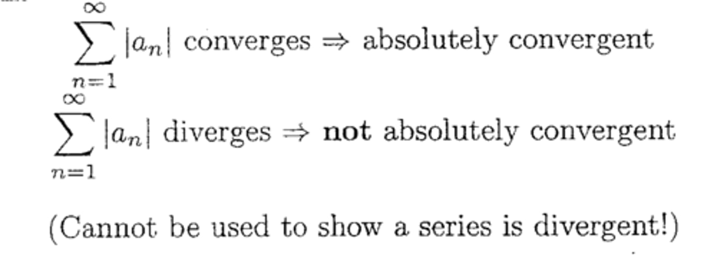 <p>Series type: ALL</p><p>When to try: With trig. series or some alternating series</p>