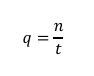 <p>Where: <br>q = rate of flow per unit time <br>n = number of vehicles <br>t = duration of time interval</p>