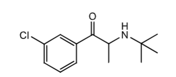 <p>antidepressant, decreases reuptake of NE, DA</p><p>side effect - weight loss</p><p>in a combo drug with Naltrexone for Tx obesity</p>