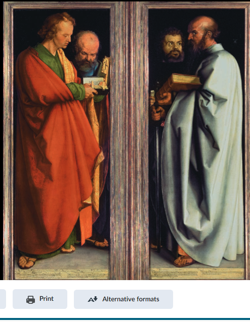 <p><span style="font-family: sans-serif">Albrecht Dürer, Four Apostles</span></p>
