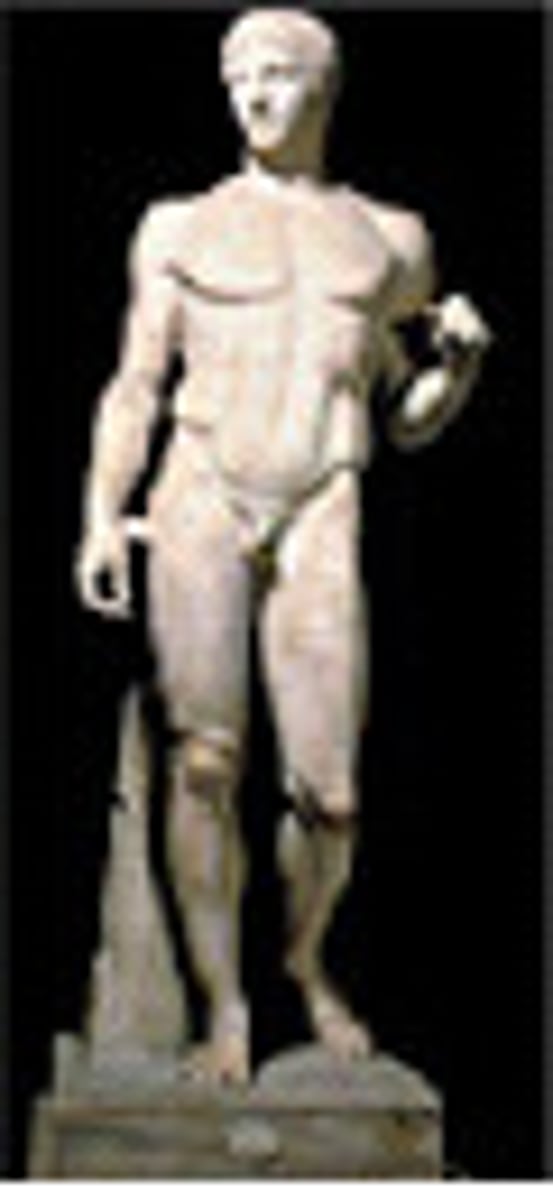 <p>Second half of 5th c. BC Roman Copy; after Policlitus</p>