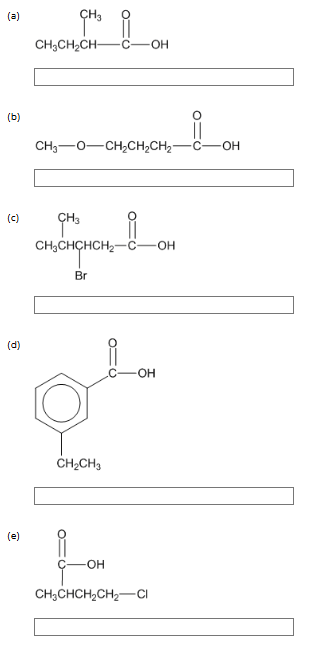 <p>1: Write the correct IUPAC name for each of the following.</p><p><br></p>