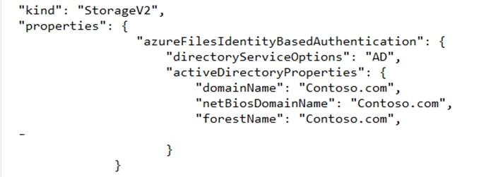 <p><span>You have an Azure subscription that contains a storage account named storage1. The subscription is linked to an Azure Active Directory (Azure AD) tenant named </span><a target="_blank" rel="noopener noreferrer nofollow" class="link" href="http://contoso.com" data-prevent-progress="true"><span>contoso.com</span></a><span> that syncs to an on-premises Active Directory domain.</span><br><span>The domain contains the security principals shown in the following table.</span><br></p><table style="min-width: 50px"><colgroup><col style="min-width: 25px"><col style="min-width: 25px"></colgroup><tbody><tr><td colspan="1" rowspan="1" style="height:15.0pt;width:80pt"><p>Name</p></td><td colspan="1" rowspan="1" style="width:155pt"><p>Type</p></td></tr><tr><td colspan="1" rowspan="1" style="height:15.0pt"><p>User1</p></td><td colspan="1" rowspan="1"><p>User</p></td></tr><tr><td colspan="1" rowspan="1" style="height:15.0pt"><p>Computer1</p></td><td colspan="1" rowspan="1"><p>Computer</p></td></tr></tbody></table><p></p><img src="https://knowt-user-attachments.s3.amazonaws.com/7bf0c8ed-2027-47b2-bde7-170115248010.png" data-width="100%" data-align="center"><p><span>In Azure AD, you create a user named User2.</span><br><span>The storage1 account contains a file share named share1 and has the following configurations.</span><br></p><p><span>For each of the following statements, select Yes if the statement is true. Otherwise, select No.</span><br></p><p>You can assign the Storage File Data SMB Share Contributor role to User1 for share1</p><p>You can assign the Storage File Data SMB Share Reader role to Computer1 for share1</p><p>You can assign the Storage File Data SMB Share Elevated Contributor role to User2 for share1</p>