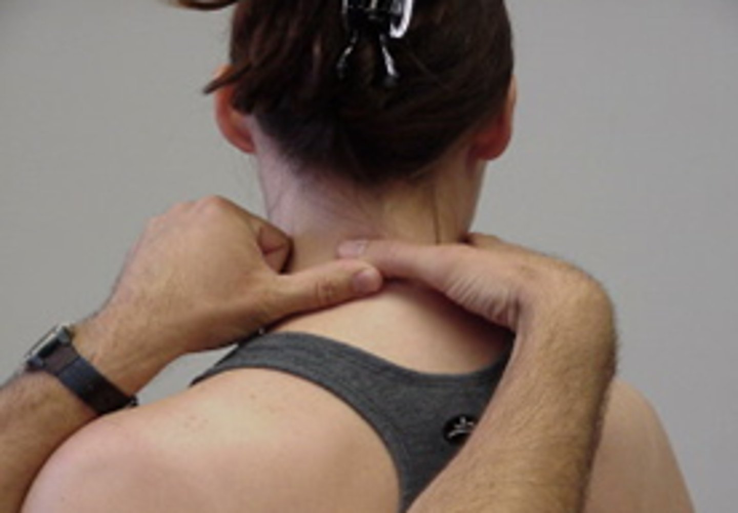 <p>SNAGS - cervical techniques: </p><p>use edge of thumb on TP of target vertebra</p><p>force is imparted with thumb of other hand</p><p>aim along facet planes</p><p>PT hands must follow movement</p><p>Pt provides own (pain free) overpressure</p>