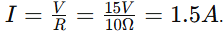<p>1.5 amps</p>