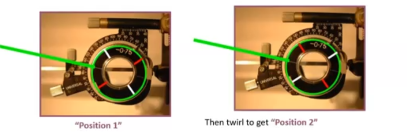 <p>JCC used for both cyl power and axis determination</p>