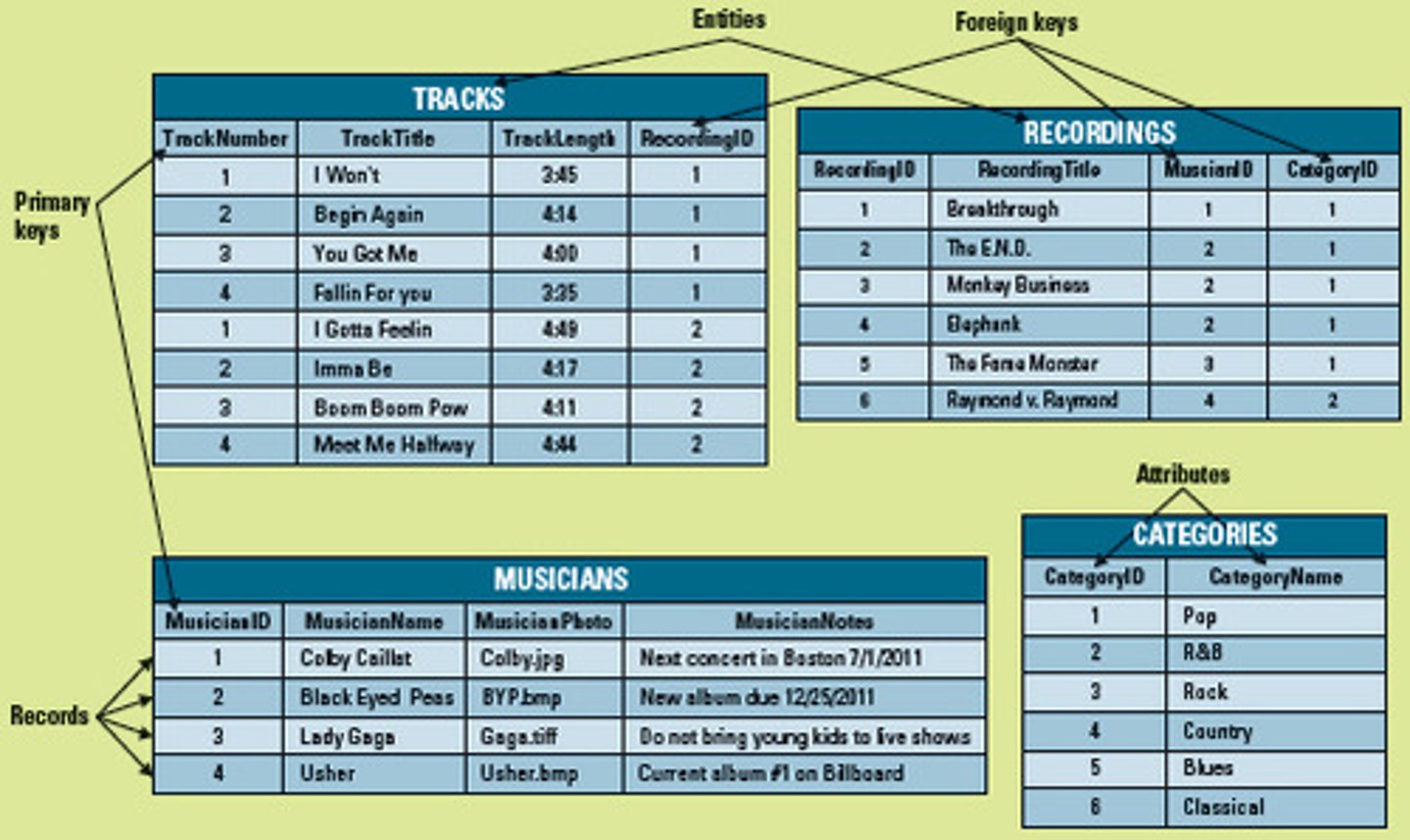 <p>a database that has more than one table</p>