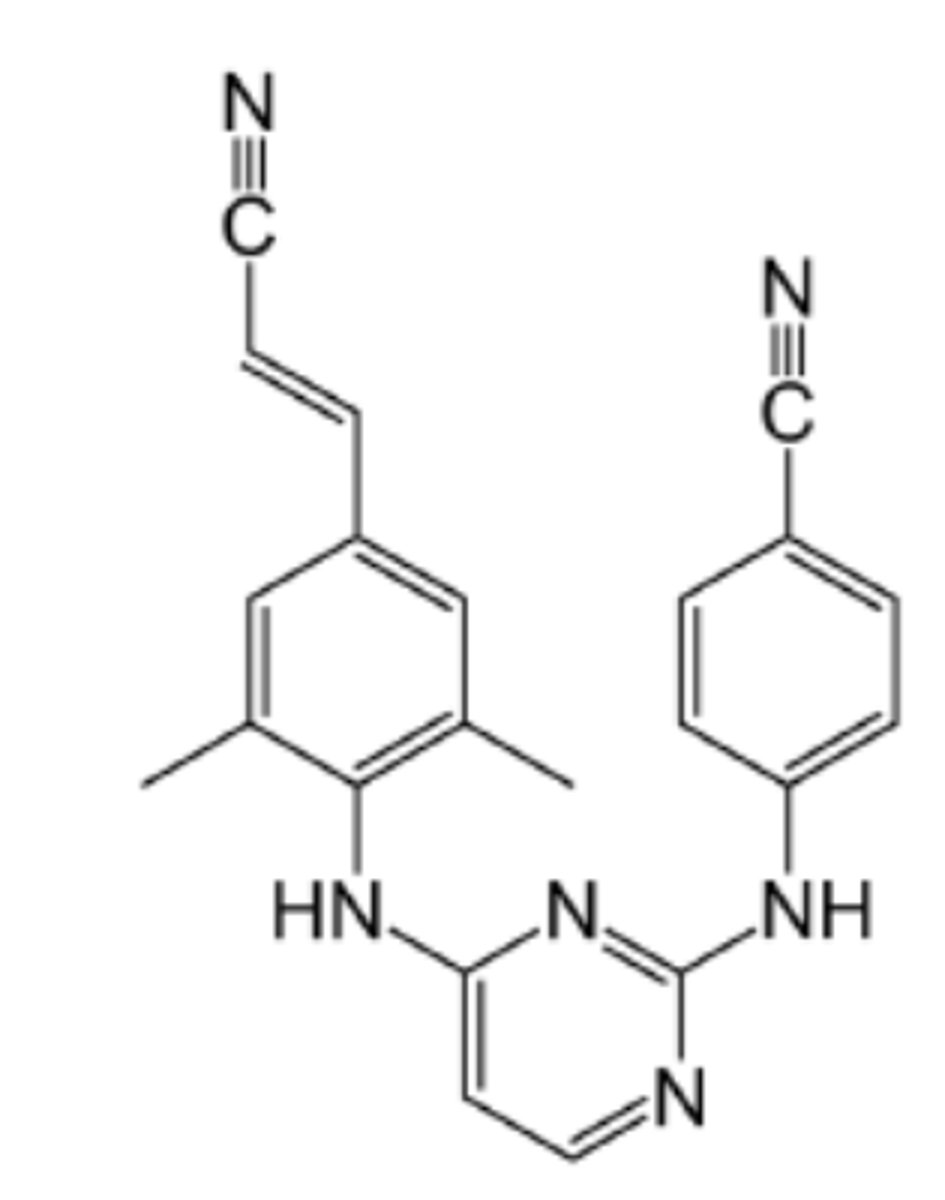 <p>diarylpyrimidine 2nd gen NNRTI</p>